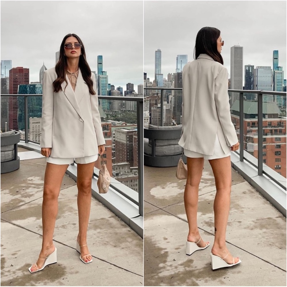 Zara Off White Vinyl Wedge Sandals - Picture 8 of 17